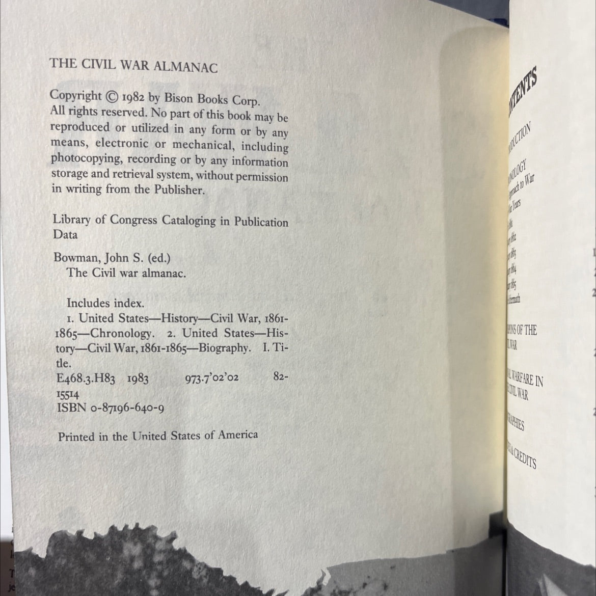 the civil war almanac book, by John S Bowman, 1982 Hardcover image 3