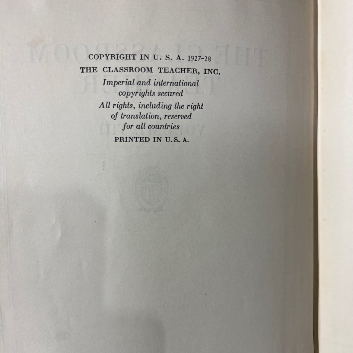 the classroom teacher volume viii book, by unknown, 1928 Hardcover image 3