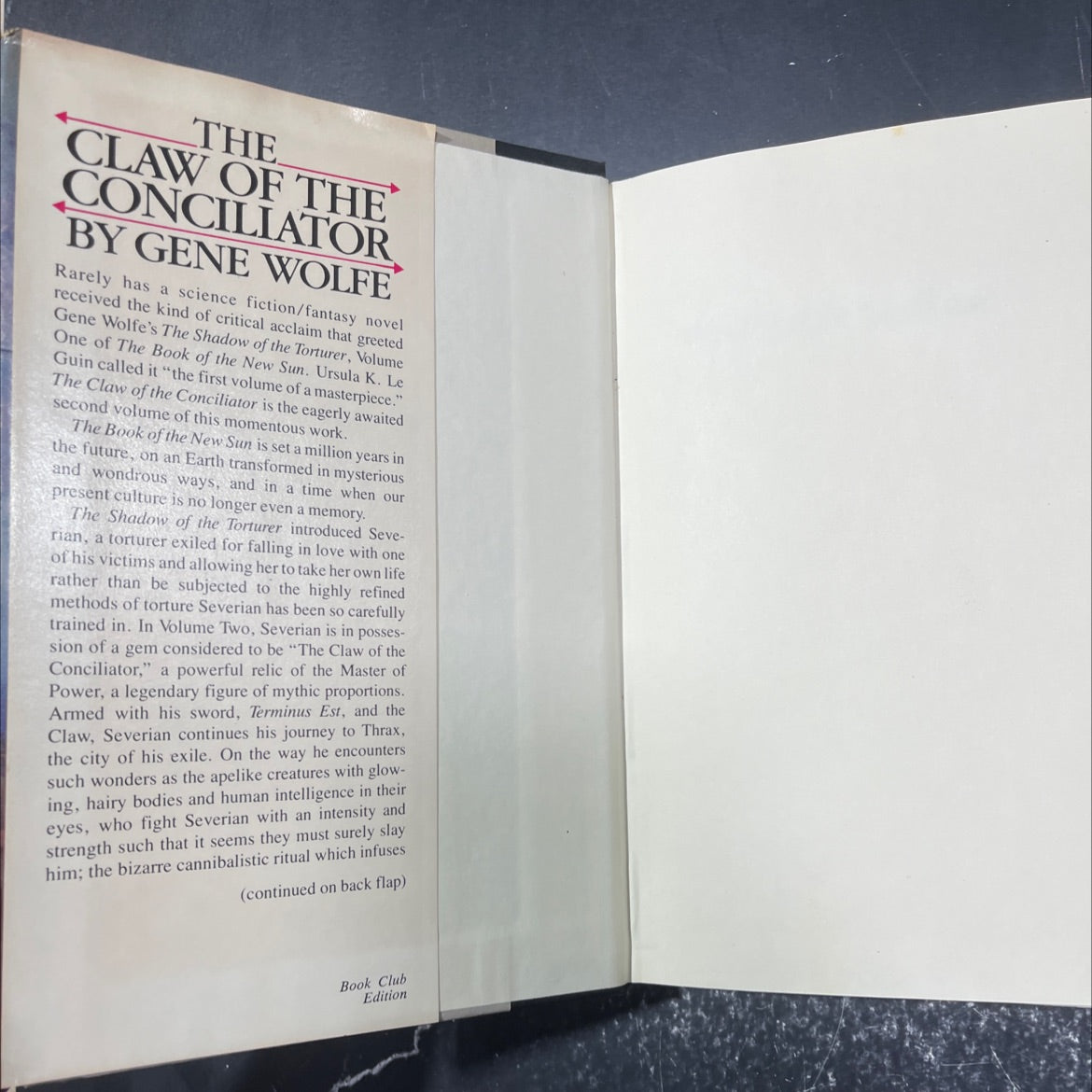 the claw of the conciliator volume two of the book of the new sun book, by Gene Wolfe, 1981 Hardcover image 4