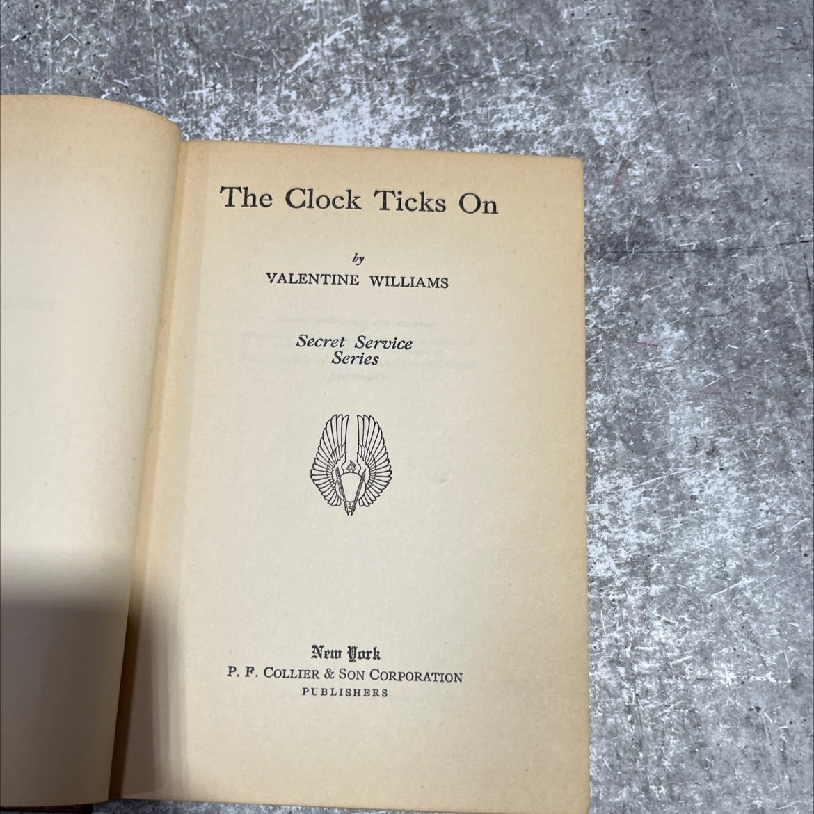 the clock ticks on book, by valentine williams, 1933 Hardcover image 2
