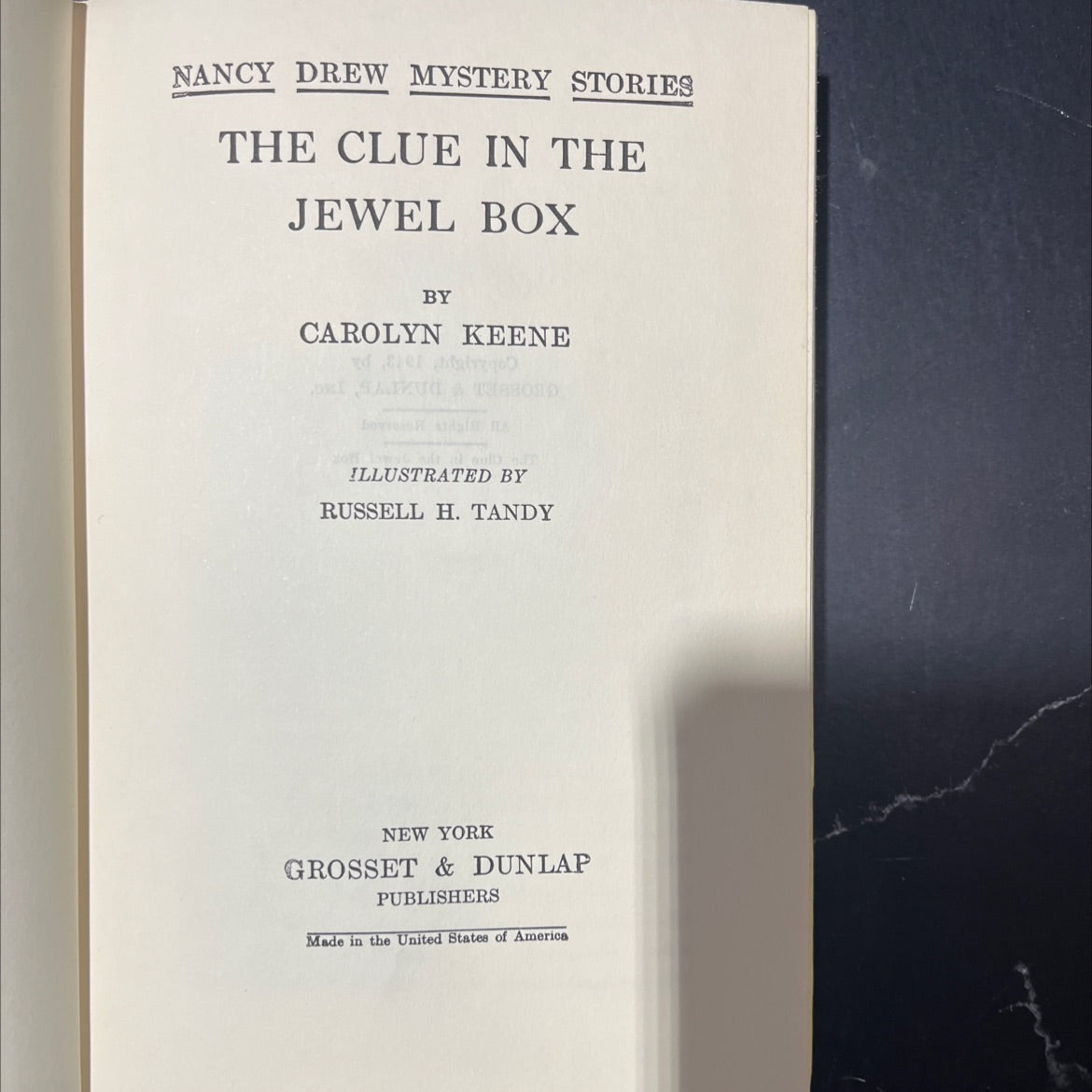 the clue in the jewel box book, by carolyn keene, 1943 Hardcover image 2