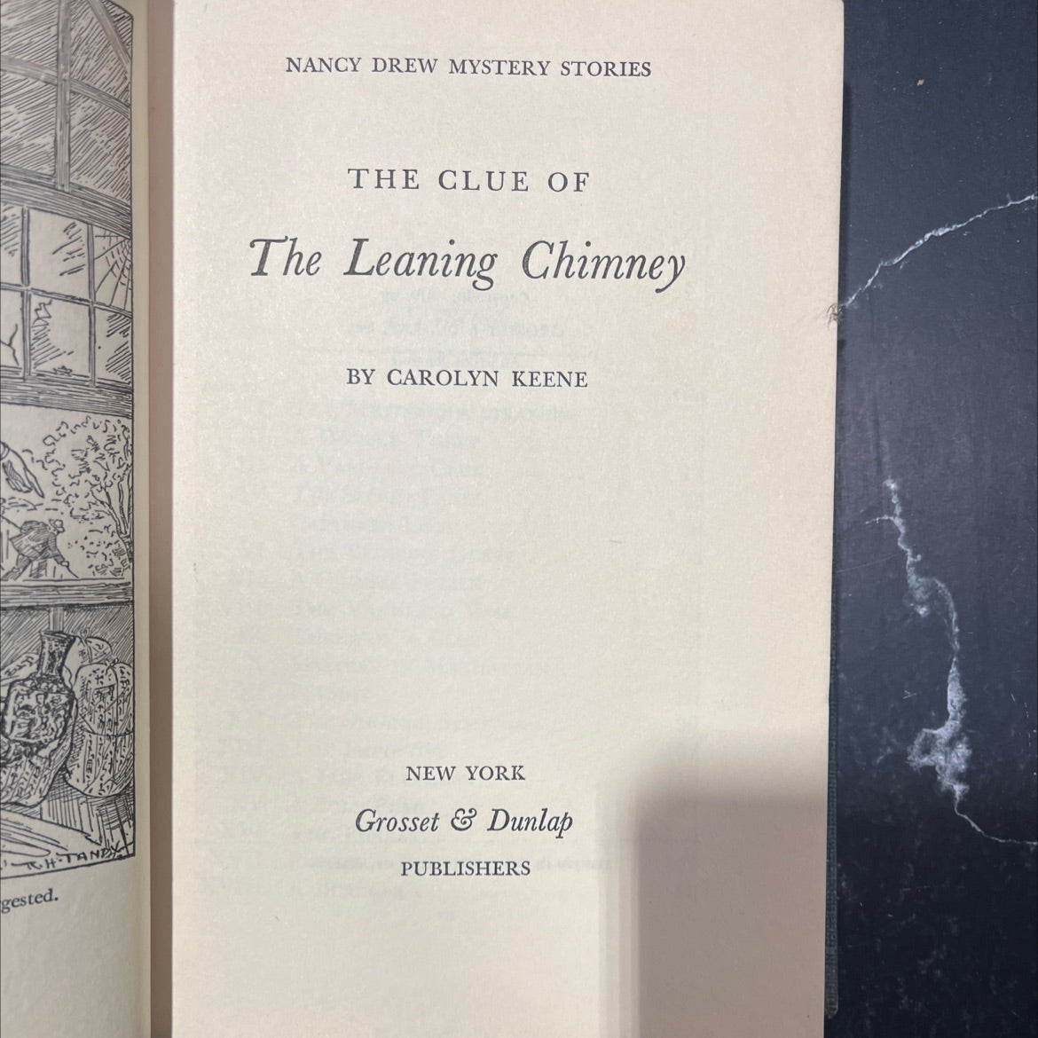 the clue of the leaning chimney book, by carolyn keene, 1949 Hardcover image 2