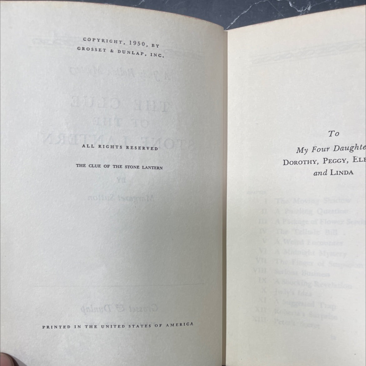 the clue of the stone lantern book, by Margaret Sutton, 1950 Hardcover image 3