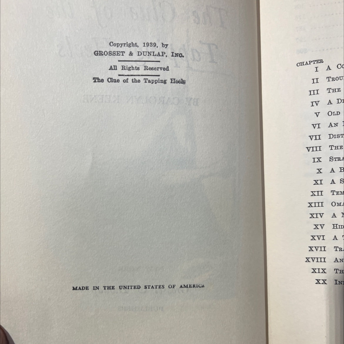 the clue of the tapping heels book, by carolyn keene, 1939 Hardcover image 3