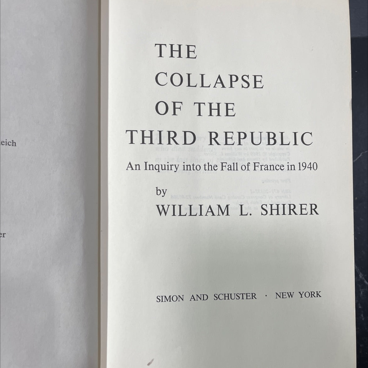 the collapse of the third republic an inquiry into the fall of france in 1940 book, by william l. shirer, 1969 Hardcover image 2