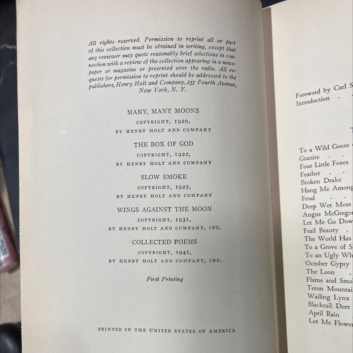 the collected poems of lew sarett book, by lew sarett, 1941 Hardcover image 3