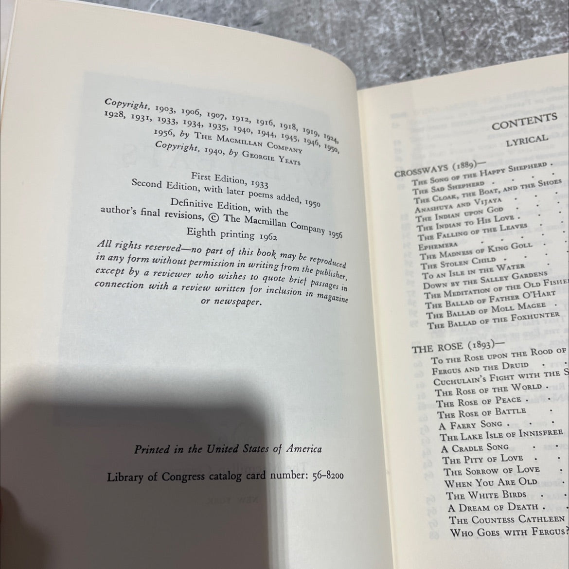 the collected poems of w. b. yeats book, by w. b. yeats, 1956 Hardcover image 3