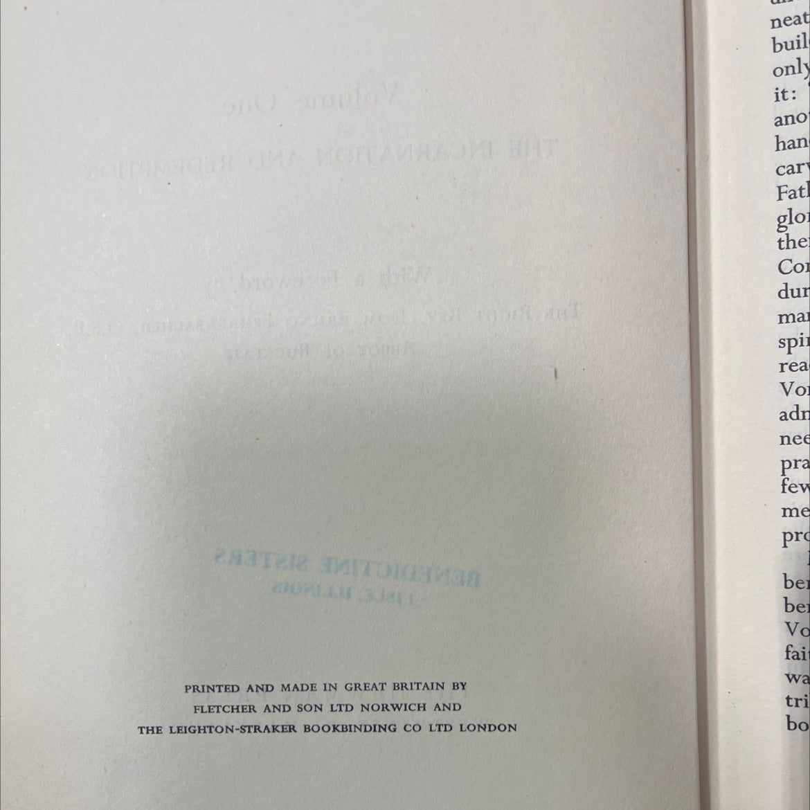 the collected works of abbot vonier volume one the incarnation and redemption book, by abbot vonier, 1970 Hardcover image 3