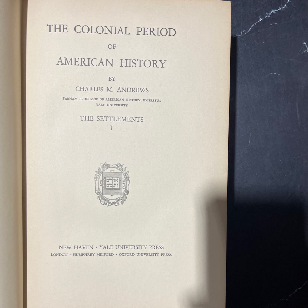 the colonial period of american history book, by charles m. andrews, 1936 Hardcover image 2