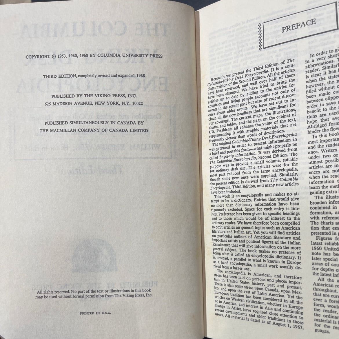 the columbia-viking desk encyclopedia book, by william bridgwater, 1968 Hardcover image 3