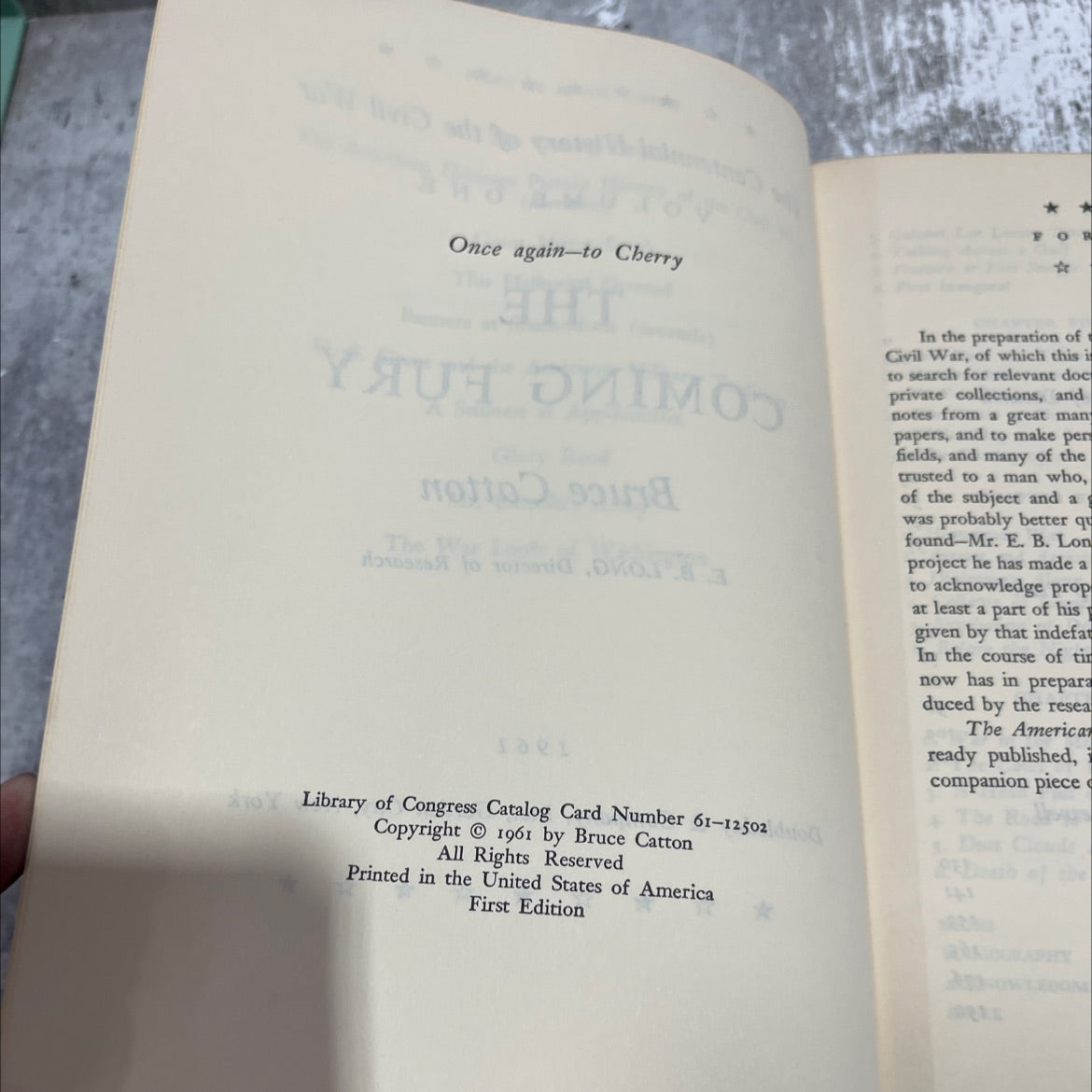 the coming fury book, by bruce catton, 1961 Hardcover image 3
