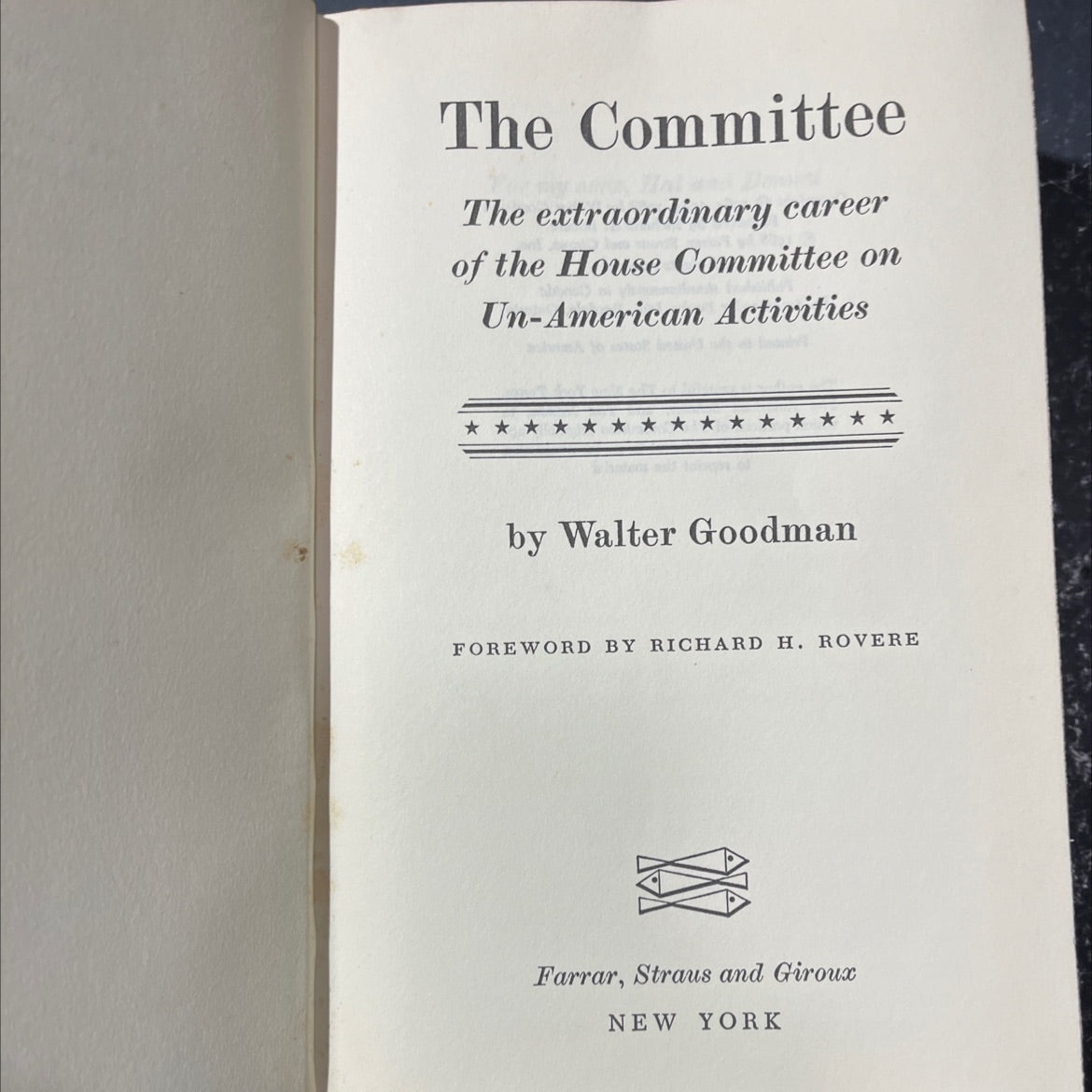 the committee book, by walter goodman, 1970 Hardcover image 2