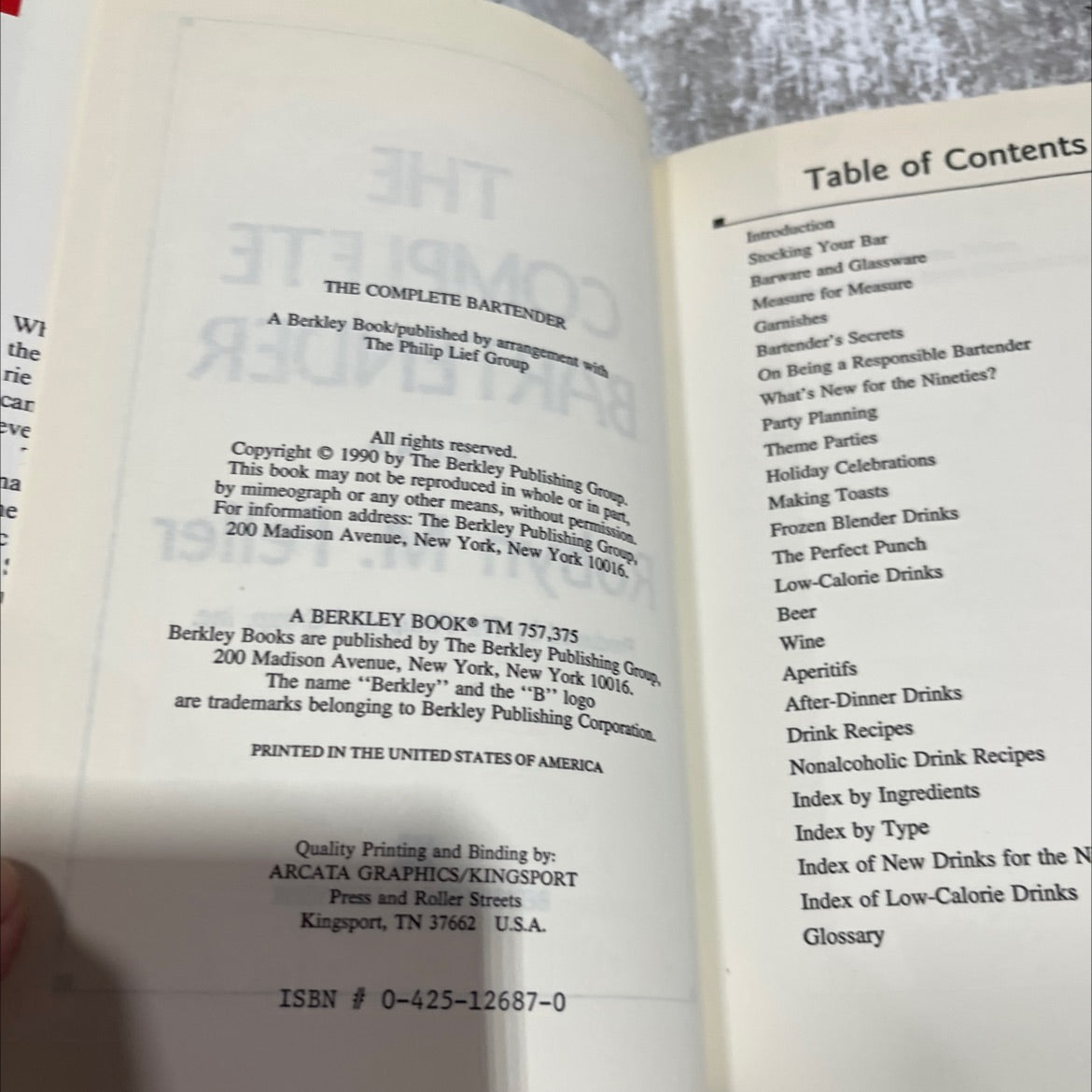 the complete bartender book, by Robyn M. Feller, 1990 Hardcover image 3