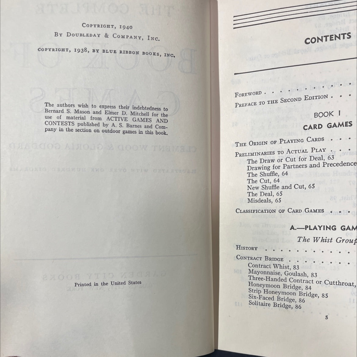 the complete book of games book, by clement wood & gloria goddard, 1940 Hardcover image 3