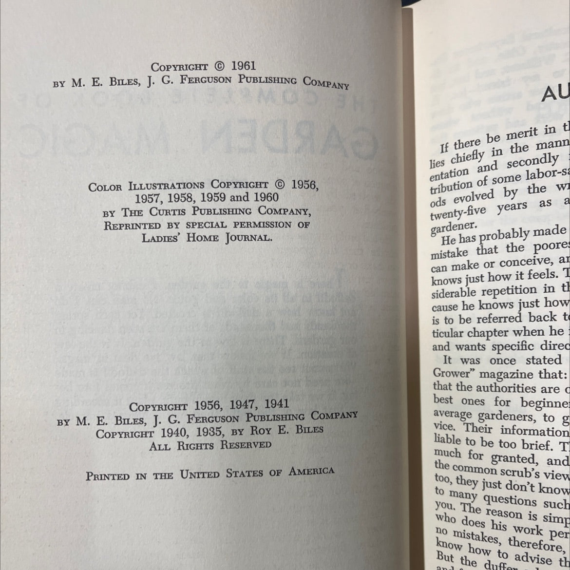 the complete book of garden magic book, by roy e. biles, 1961 Hardcover image 3