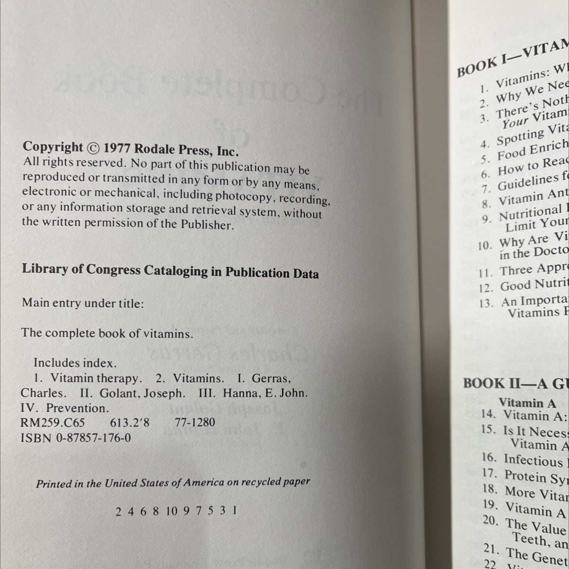 the complete book of vitamins book, by staff of prevention magazine, 1977 Hardcover image 3