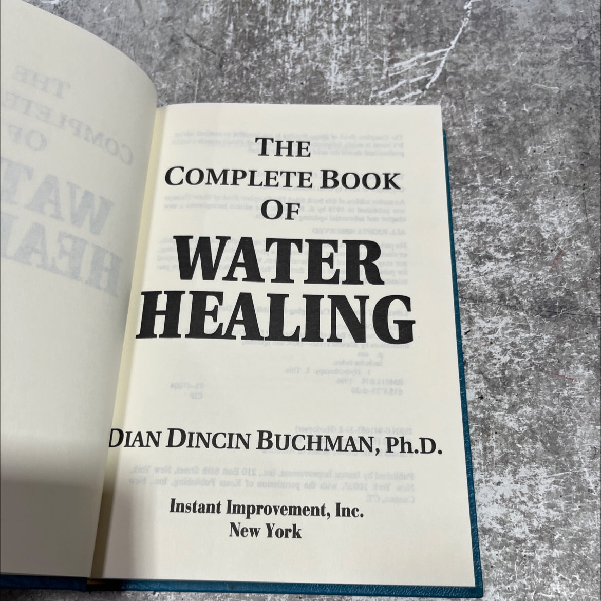 the complete book of water healing book, by Dian Dincin Buchman, 1994 Hardcover image 2
