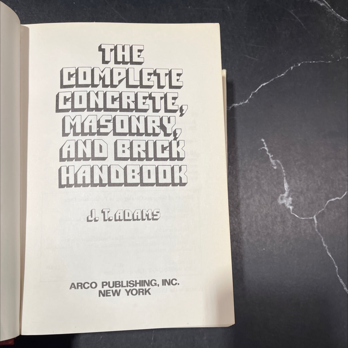the complete concrete masonry and brick handbook book, by J. T. Adams, 1979 Hardcover image 2