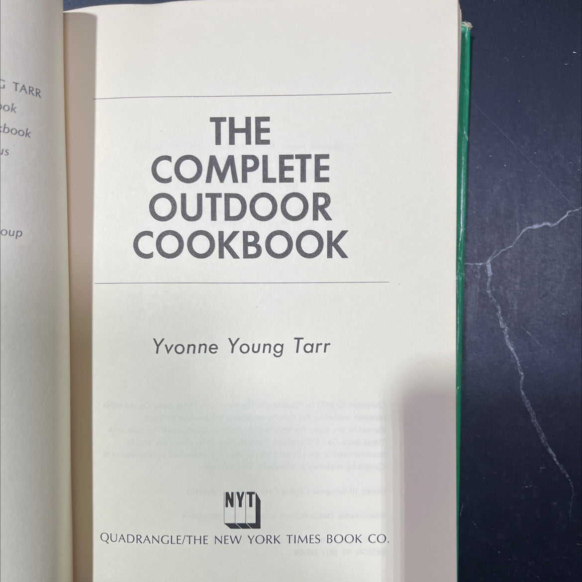 the complete outdoor cookbook book, by Yvonne Young Tarr, 1973 Hardcover image 2