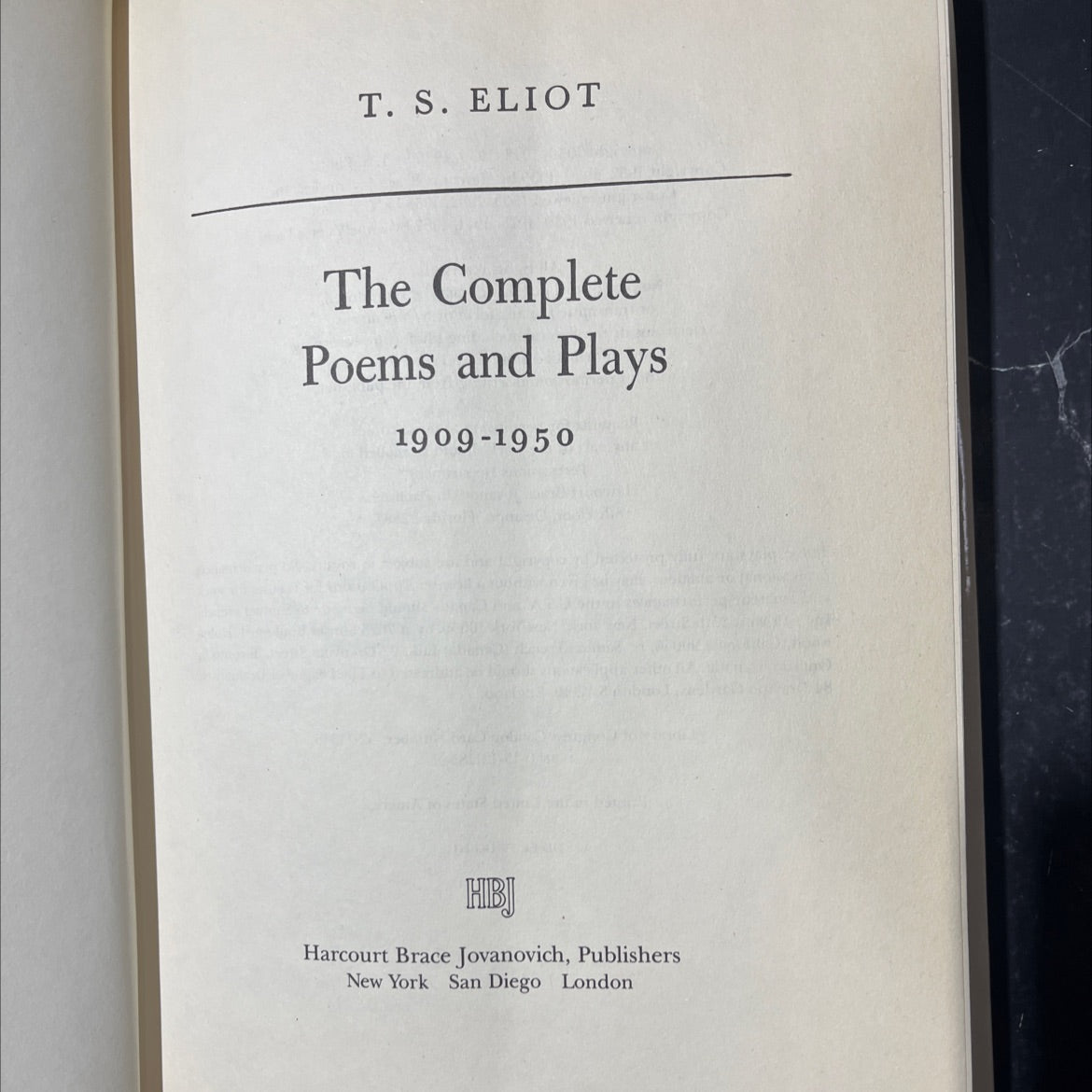 the complete poems and plays 1909-1950 book, by t. s. eliot, 1950 Hardcover image 2