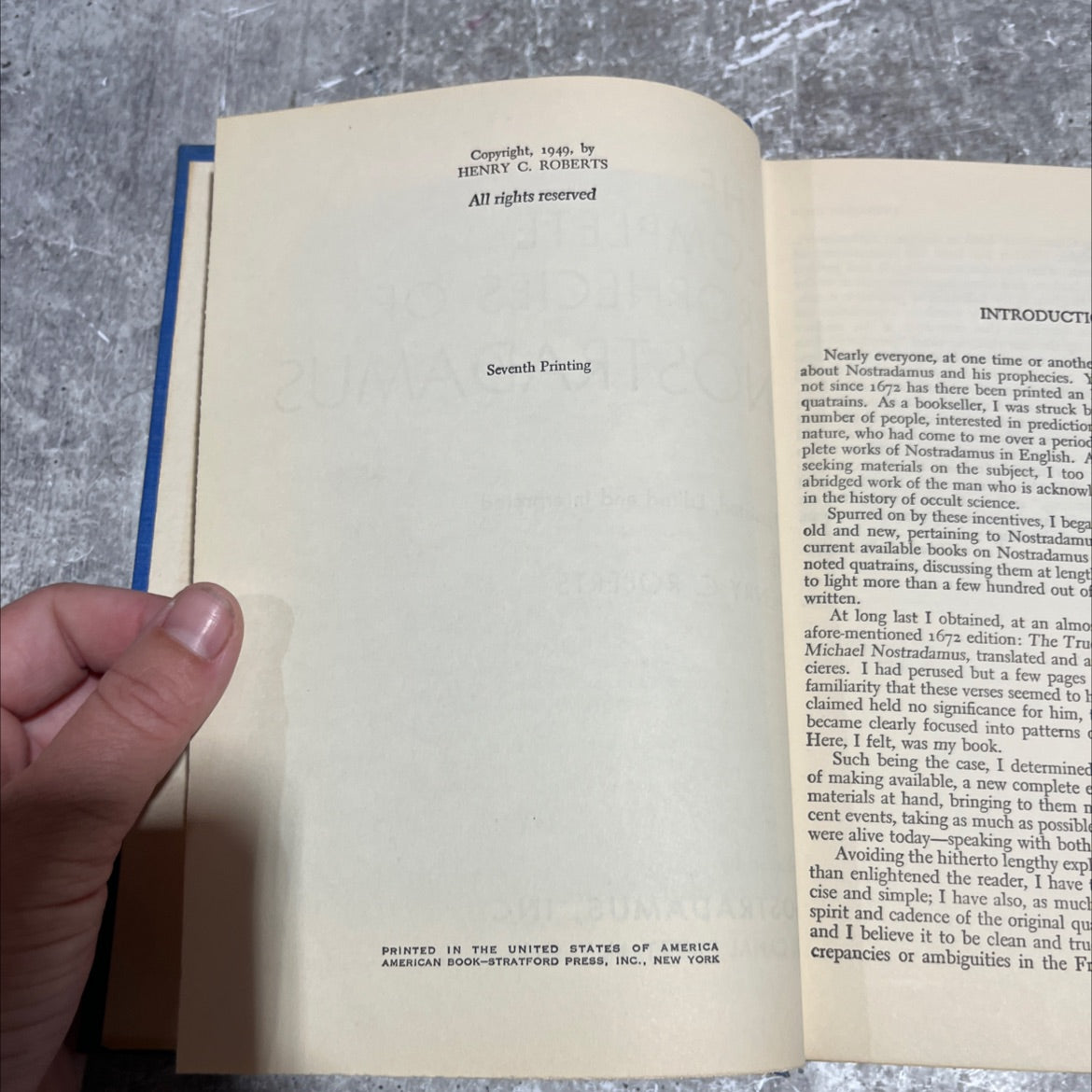 the complete prophecies of nostradamus book, by henry c. roberts, 1949 Hardcover image 3