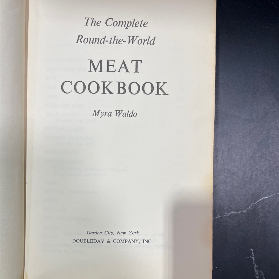 the complete round-the-world meat cookbook book, by myra waldo, 1967 Hardcover image 2