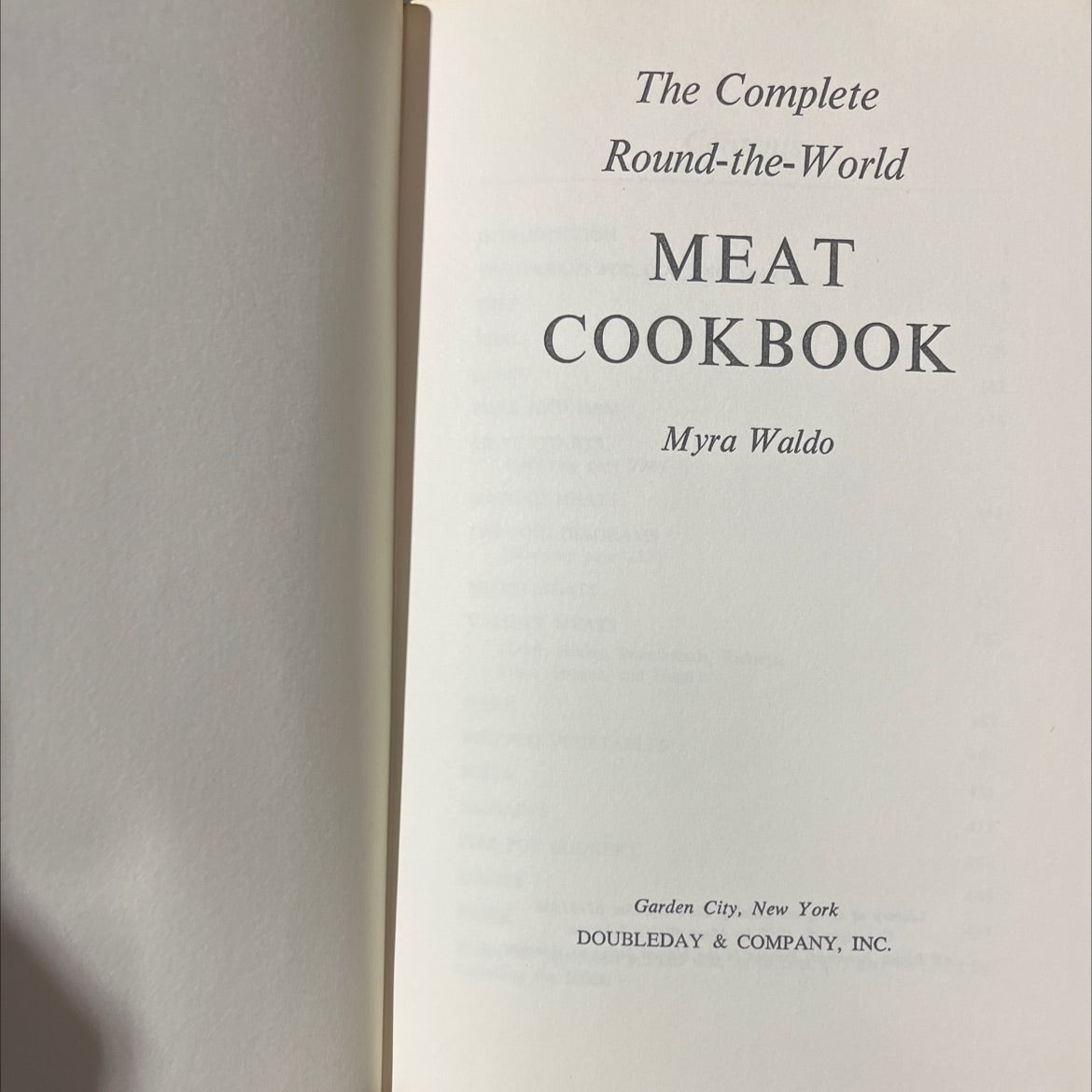 the complete round-the-world meat cookbook book, by Myra Waldo, 1967 Hardcover image 2