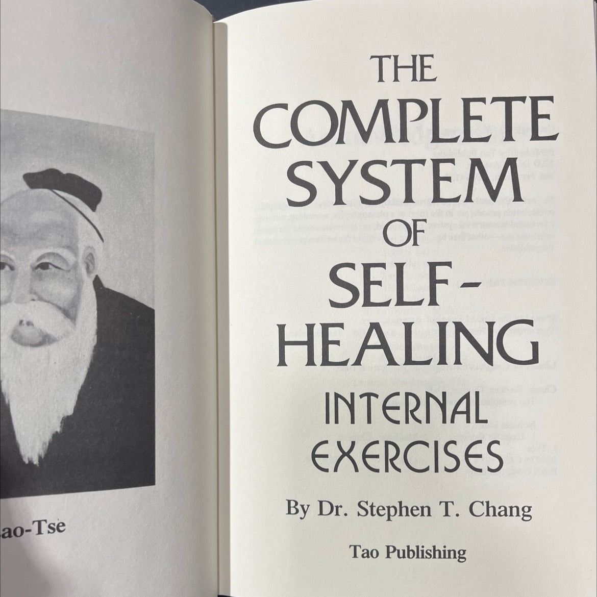 the complete system of self-healing internal exercises book, by Dr. Stephen T. Chang, 1986 Hardcover image 2