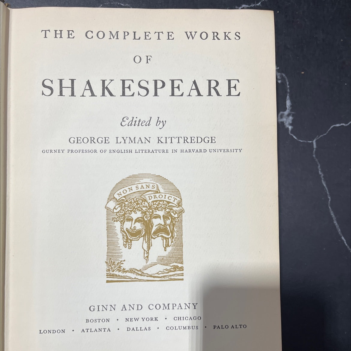 the complete works of shakespeare book, by george lyman kittredge, 1936 Hardcover image 2