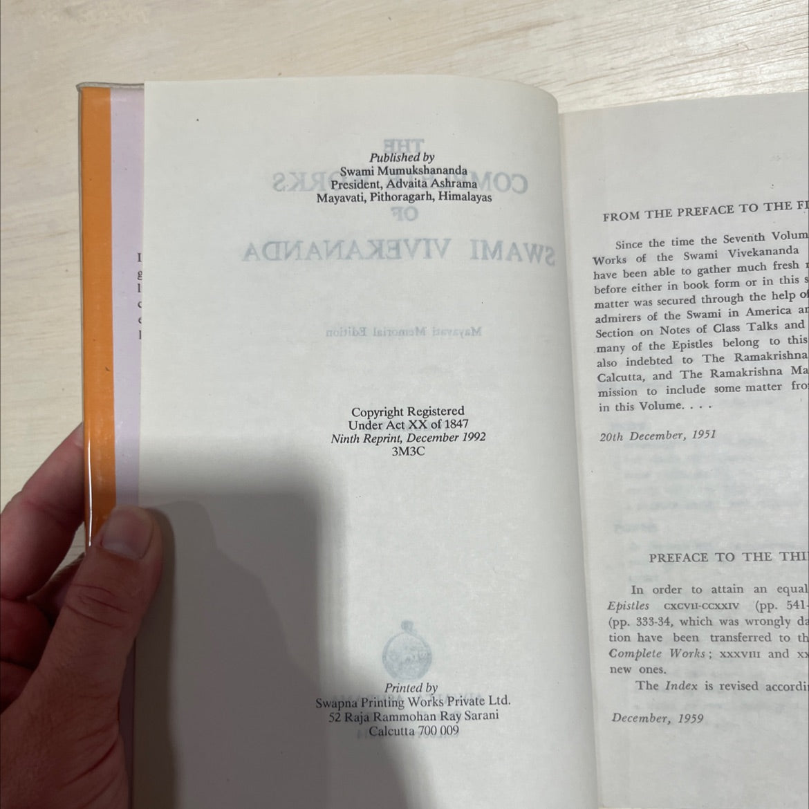 the complete works of swami vivekananda book, by swami vivekananda, 1992 Hardcover image 3