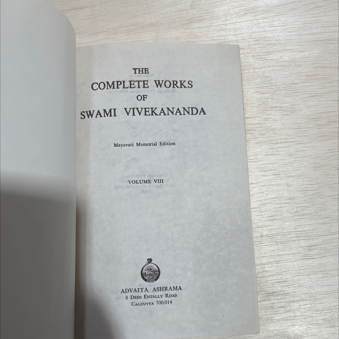 the complete works of swami vivekananda book, by swami vivekananda, 1992 Hardcover image 2
