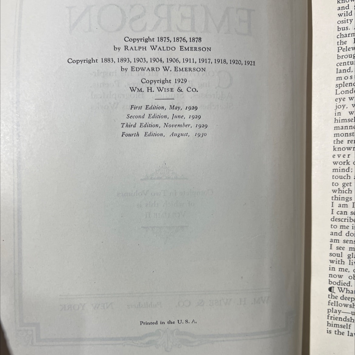 the complete writings of ralph waldo emerson volume ii book, by ralph waldo emerson, 1929 Hardcover image 3