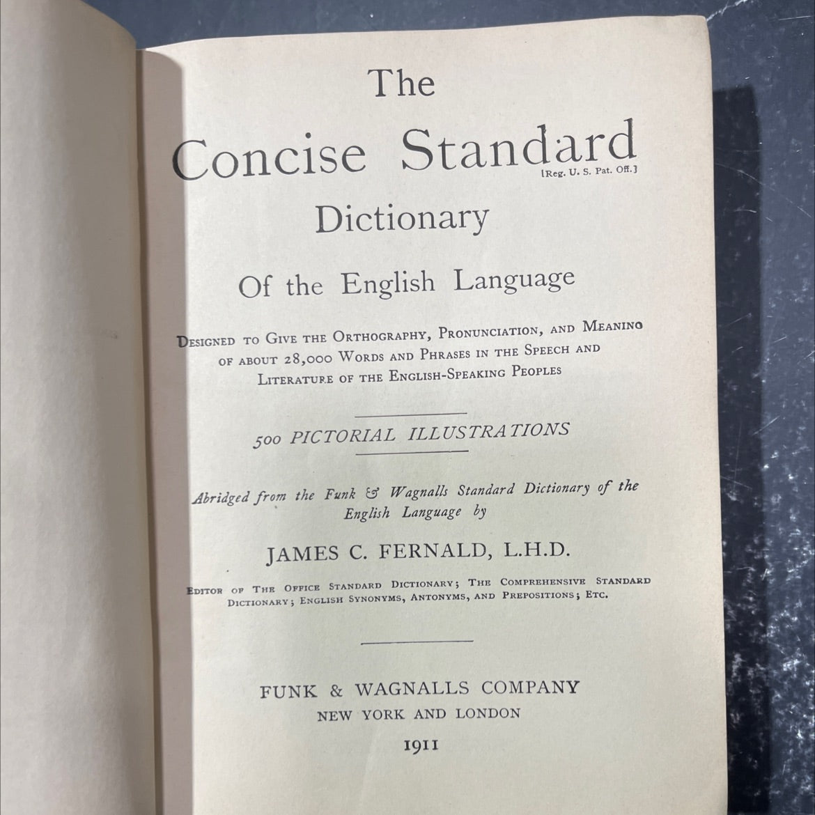 the concise standard dictionary of the english language book, by james c. fernald, 1911 Hardcover image 2