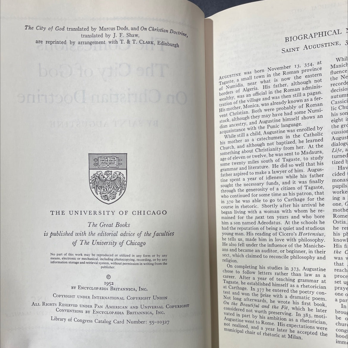 the confessions book, by saint augustine, 1952 Hardcover image 3