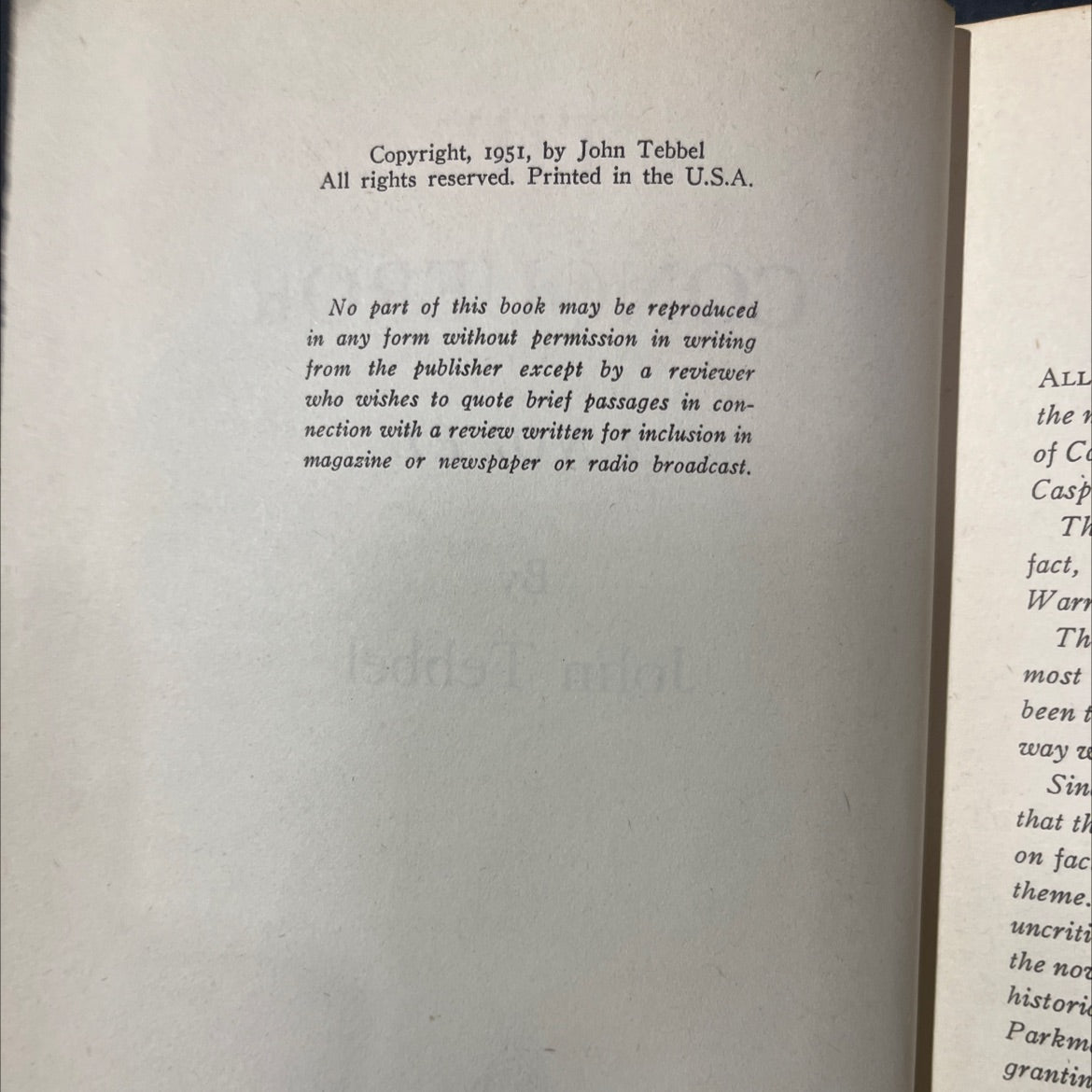 the conqueror book, by john tebbel, 1951 Hardcover image 3