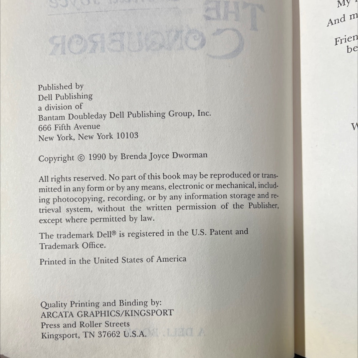 the conqueror book, by brenda joyce, 1990 Hardcover image 3