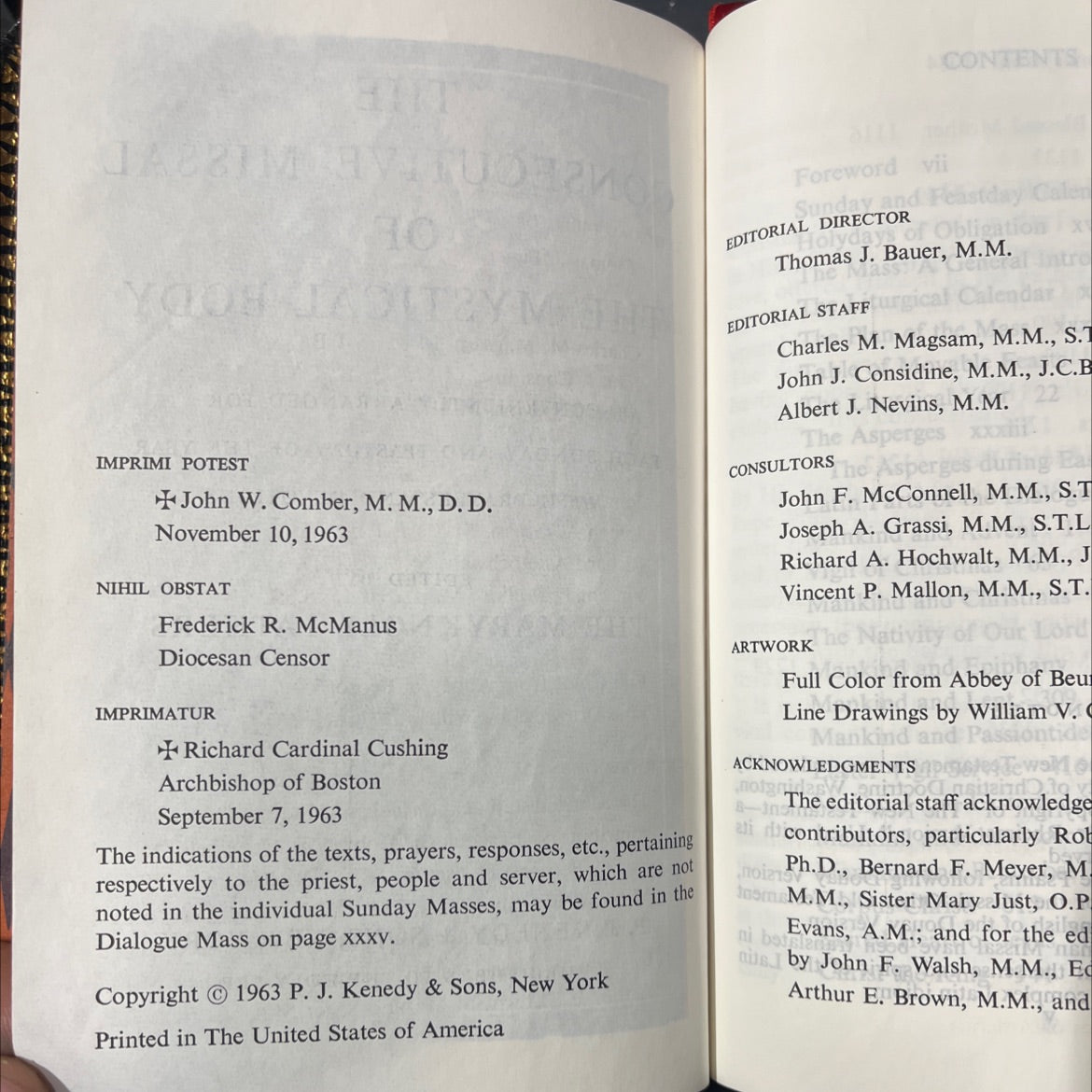 the consecutive missal book, by Thomas J. Bauer, Charles M. Magsam, John J. Considine, Joseph A. Grassi, Richard A. image 3