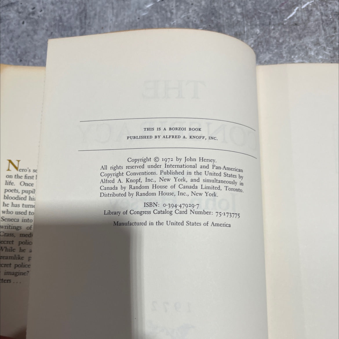 the conspiracy book, by john hersey, 1972 Hardcover image 3