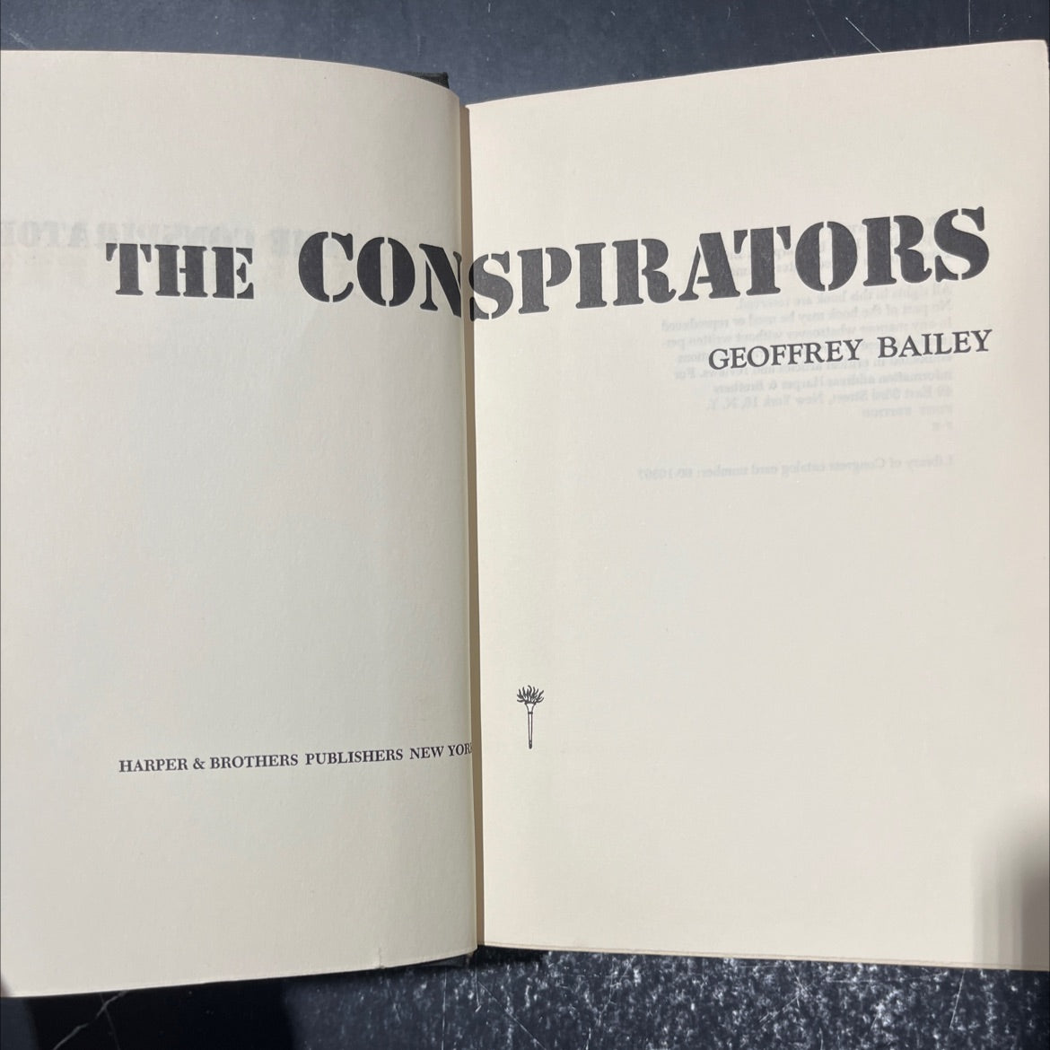 the conspirators book, by geoffrey bailey, 1960 Hardcover image 2