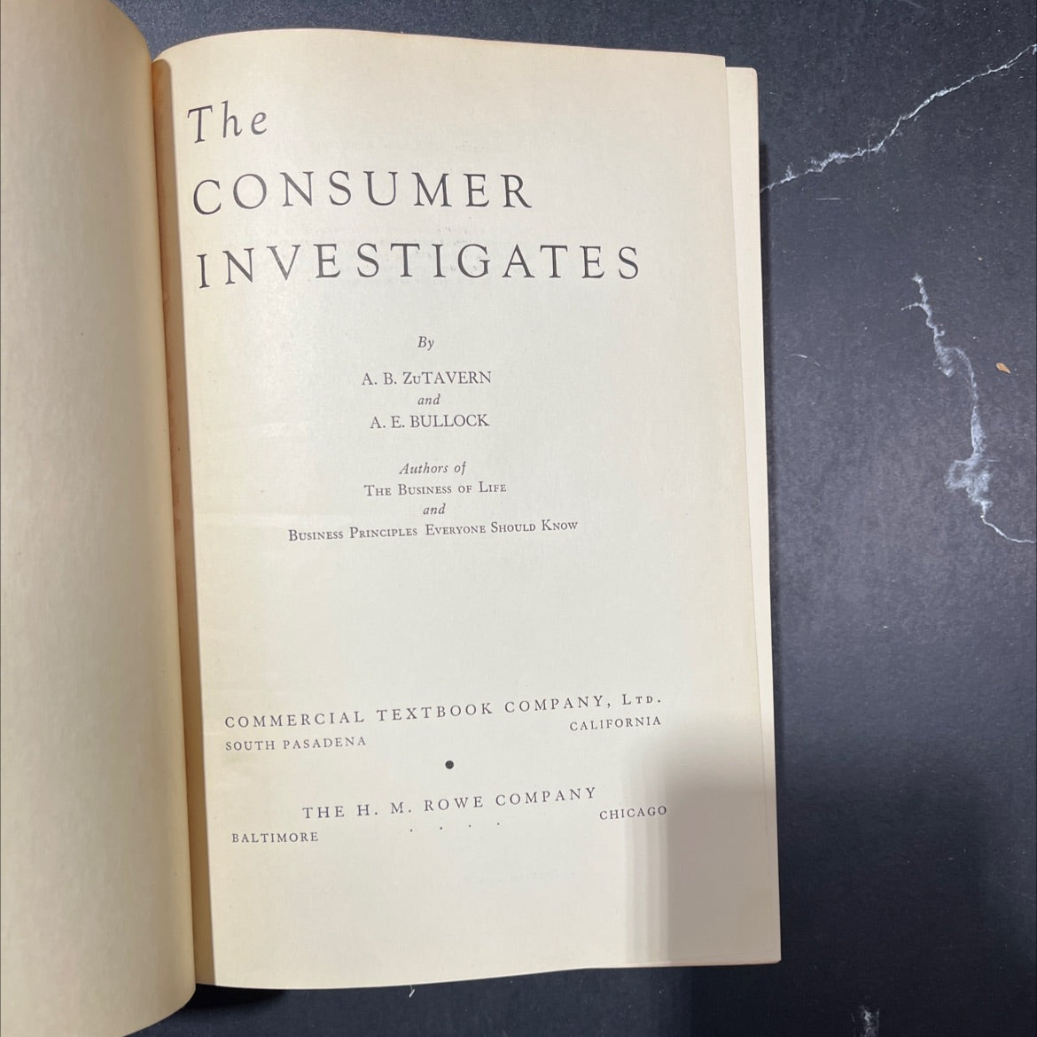 the consumer investigates book, by a. b. zutavern, a. e. bullock, 1938 Hardcover image 2