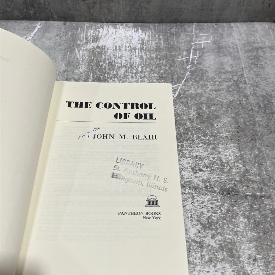 the control of oil book, by john m. blair, 1976 Hardcover image 2