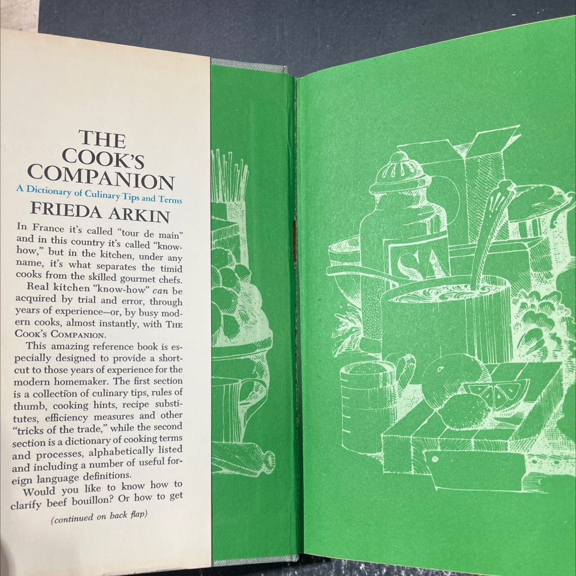 the cook's companion a dictionary of culinary tips and terms book, by frieda arkin, 1968 Hardcover image 4