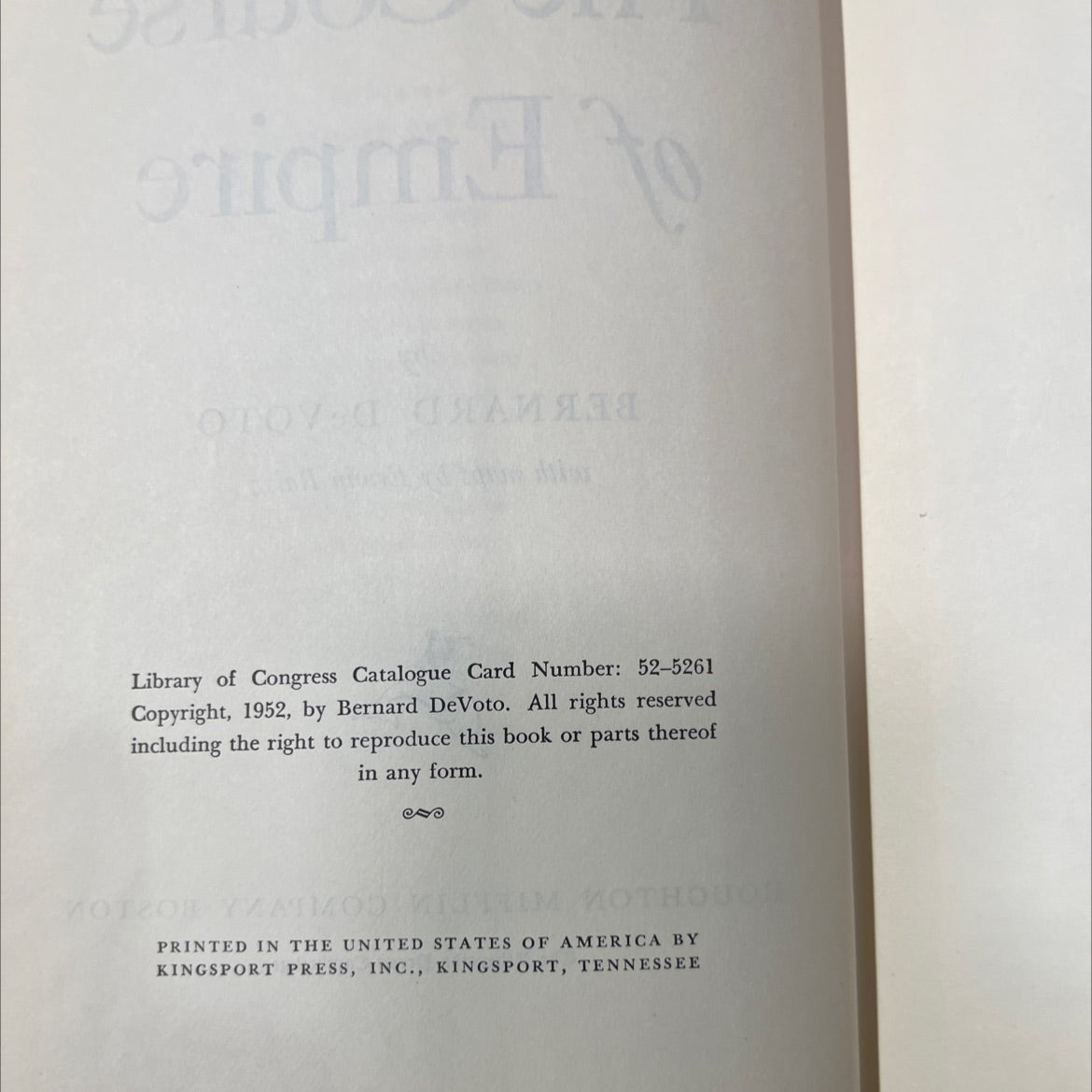 the course of empire book, by bernard devoto, 1952 Hardcover image 3