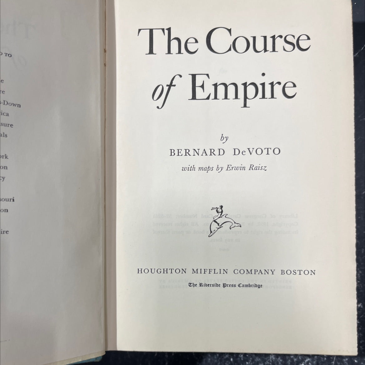 the course of empire book, by bernard devoto, 1952 Hardcover image 2