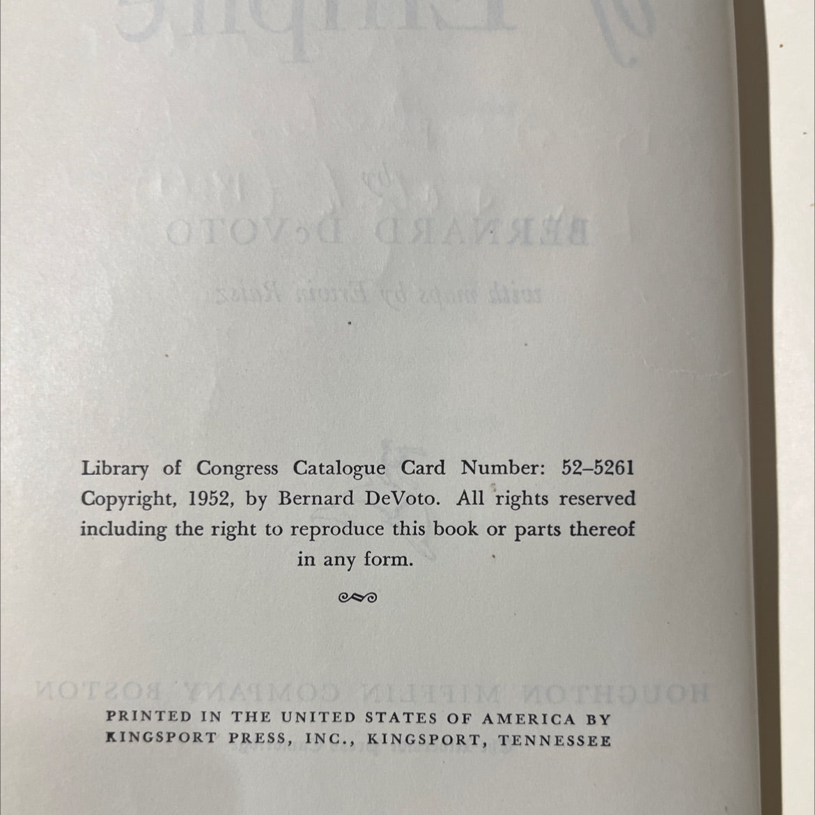 the course of empire book, by bernard devoto, 1952 Hardcover image 3
