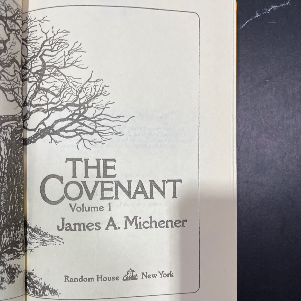 the covenant volume 1 book, by james a. michener, 1980 Hardcover image 2