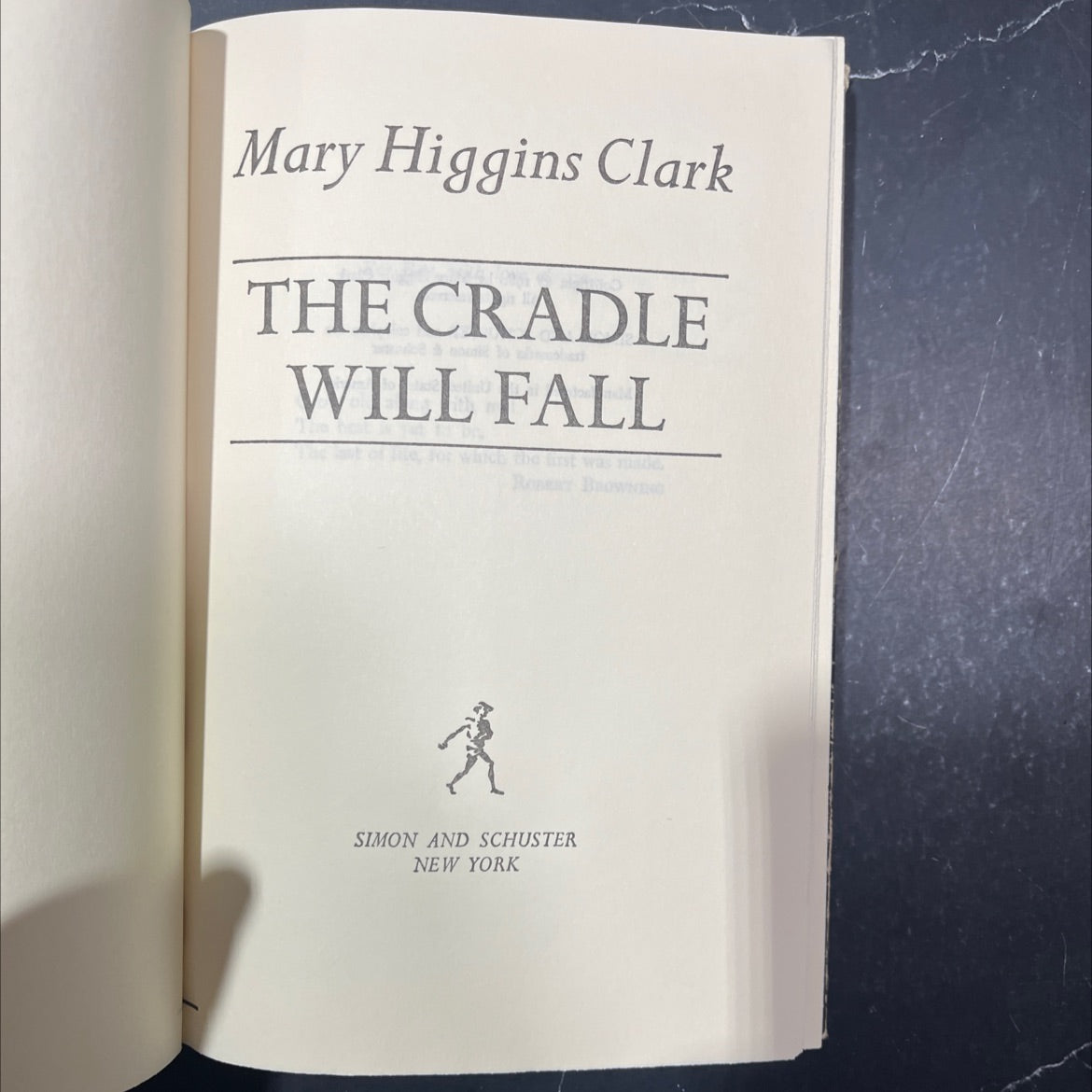 the cradle will fall book, by Mary Higgins Clark, 1980 Hardcover image 2