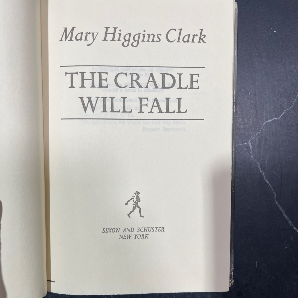 the cradle will fall book, by Mary Higgins Clark, 1980 Hardcover image 2