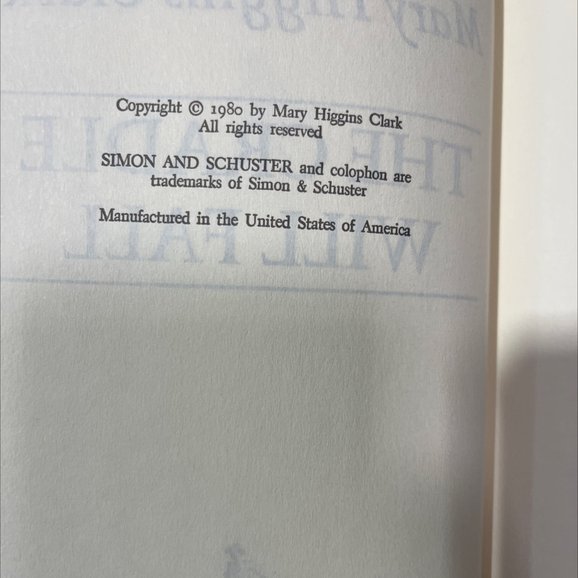 the cradle will fall book, by Mary Higgins Clark, 1980 Hardcover image 3
