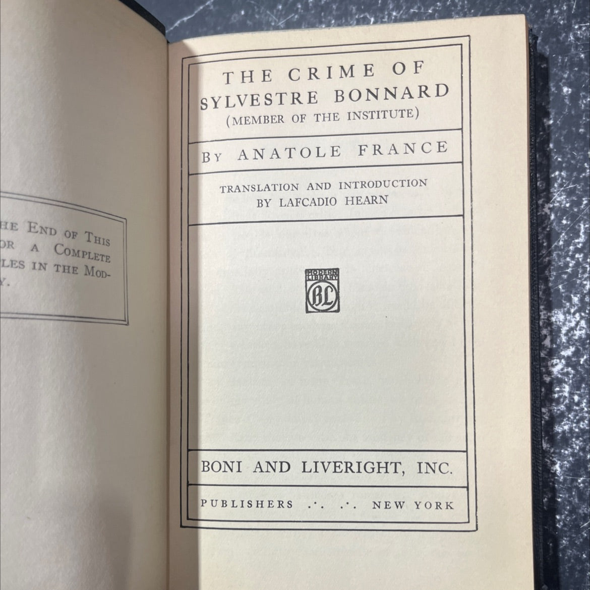 the crime of sylvestre bonnard book, by anatole france, 1970 Hardcover image 2